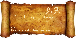 Járányi Filemon névjegykártya